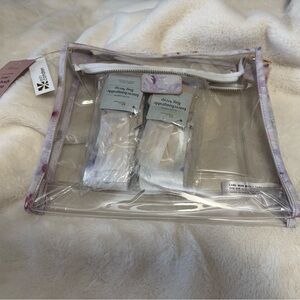 Erin Condren Clear Crossbody Bag with Floral Trim (White, Purple)